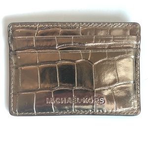 Michael Kors travel metallic gold card holder